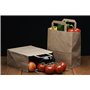 Miamex Lot de 50 Sacs Marrons Cabas en Papier Kraft avec Poignées Plates – 21 x 11 x 25 cm – Solide pour les Courses Emballage c