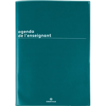 Oberthur - 1 Agenda Semainier de l'Enseignant - Couverture Boréal Vert - Septembre 2023 à Septembre 2024 - Format 21