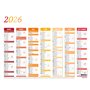 OBERTHUR - 1 Calendrier Mural Scolaire - Format 27 x 21 cm - Août 2025 à Septembre 2026