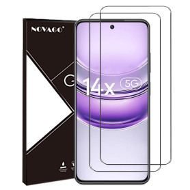 NOVAGO Compatible avec Realme C75 4G/ Realme 14x 5G -Pack de 2 Films Protection écran en Verre trempé Solide 9H (Transparent)