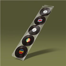 Préservatif Humoristique - Pack de 5 - Idée de Cadeau Drôle - Imprimé en France - En Latex Fin et Résistant - MUSIQUE VINYLES