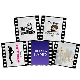 CALLVIN | Pack de 5 Préservatifs Humour Film | Personnalisés Mesure ton Plaisir | Idée de Cadeau Drôle | Pour des Moments Amusan