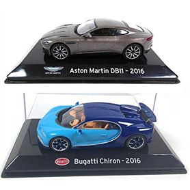 OPO 10 - Lot de 2 Voitures 1/43 Compatible avec Bugatti CHIRON + Aston Martin DB11 (SC4+SC5)