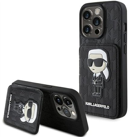 CG MOBILE Karl Lagerfeld Saffiano Coque Rigide avec Fente pour Carte pour iPhone 15 Pro Max
