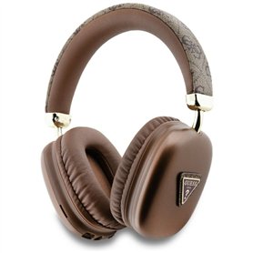 CG Mobile Guess Casque sans Fil en Cuir PU avec Logo Triangle 4G Marron