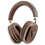 CG Mobile Guess Casque sans Fil en Cuir PU avec Logo Triangle 4G Marron