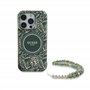 3" Vert Coque Rigide IML Fleurs Allover Electro avec Sangle Perle