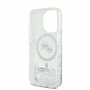 CG MOBILE Karl Lagerfeld Magsafe Coque Rigide à Paillettes liquides avec tête Karl & Choupette pour iPhone 16 Pro, Protection Co