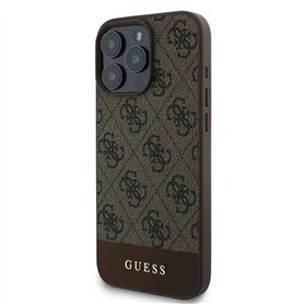 CG MOBILE Guess Coque Rigide en Cuir PU 4G avec Bande inférieure pour iPhone 16 Pro Max