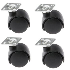 cyclingcolors 4x roulette meuble pivotante sans frein 30mm plastique noire universelle mini rouleau pied lit casier chariot poub