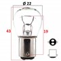cyclingcolors Ampoule 12V 15W BA15D transparente Voiture Remorque Tracteur Engin agricole Universel Eclairage Lumière