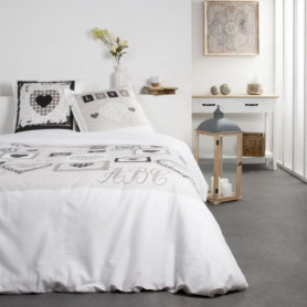 TODAY Eden - Parure de lit - Coton - 2 personnes - 200 x 200 cm - Imprimé Blanc 46,99 €