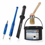 Seau de graisse à pneu 3 kg noir I Crème de montage pour Pneu noire I Tournevis pour valve + extracteur pour valve I Levier de v