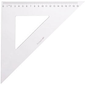 Graph'it - Equerre Plastique Transparente Graduée 30 cm - 45 Degrés - Outil de Dessin Scolaire et Professionnel - Double Bordure
