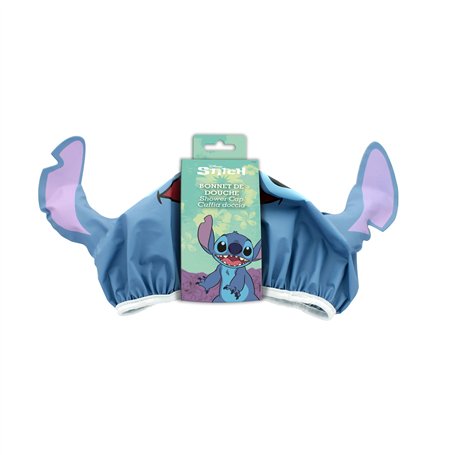 DISNEY Stitch- Bonnet de Douche STITCH - Capuche de Bain Élastique - Charlotte Imperméable - Produit Officiel Disney - LILO & ST