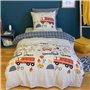 CÔTE DECO Parure de lit imprimée 140x200 cm Enfant réversible- Housse de Couette 140x200 cm + 1 Taie d'oreiller 63x63 cm Motif P