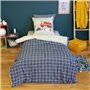 CÔTE DECO Parure de lit imprimée 140x200 cm Enfant réversible- Housse de Couette 140x200 cm + 1 Taie d'oreiller 63x63 cm Motif P