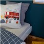 CÔTE DECO Parure de lit imprimée 140x200 cm Enfant réversible- Housse de Couette 140x200 cm + 1 Taie d'oreiller 63x63 cm Motif P