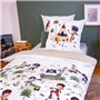 Parure de lit imprimée bi-Histoire 140x200 cm Enfant - Housse de Couette 140x200 cm + 1 Taie d'oreiller 63x63 cm Motif Indien et