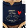 DOUDOU ET COMPAGNIE - Peluche Ours Champs Élysées - 28 Cm - Collection Amour de Paris - Avec Sweat Brodé & Cœur - Doudou Peluche
