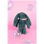 DOUDOU ET COMPAGNIE - Lapin Fleurette Eucalyptus 25 cm – Peluche Bébé Ultra Douce avec Foulard Fleuri – Doudou Naissance Mixte –