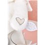 DOUDOU ET COMPAGNIE - Pantin OURS BLANC 25 ANS avec Mouchoir Doux - Peluche doudou naissance en coton gaze - Idée Cadeau Bébé Fi