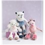 HISTOIRE D'OURS - Collection Les Petits Twist - Peluche Chien Caniche Roxane - Doudou Paillettes Blanc 25 cm - Cadeau Naissance 