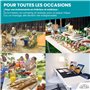 SKYLANTERN® Table Pliante 120 cm d'Appoint Rectangulaire Blanche Hauteur Réglable - Table de Camping 6 Personnes L120 x l60 x H7