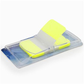 Marque-pages plastifiés repositionnables 40 feuilles 45 x 25mm (jaune)