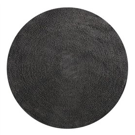 MSV Tapis en Coton Rond 57 cm Gris Anthracite Argent