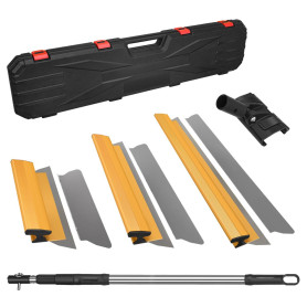 MOPEI Kit Lame à Lisser pour Plaquiste | 30cm, 50cm & 80cm Lame à Lisser | Lame en Acier Inoxydable Interchangeable | Perche d'e