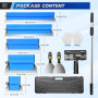 HIUYRFS Kit de spatules de surface – Lames de mastic 15 cm, 25 cm, 40 cm, 60 cm et 80 cm + manche d'extension de 85 cm à 130 cm,