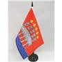AZ FLAG - Drapeau De Table Lot 21x14 cm - Petit Drapeau Du Département Lotois De Bureau 100% Polyester Avec Hampe De 25cm Et Soc