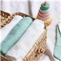 Trois Kilos Sept - Lot De 3 Langes Bébé - Naissance - Multi-Usage - Mousseline De Coton Gaufrée - Certifiés OEKO-TEX® STANDARD 1
