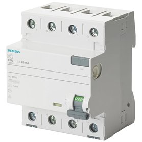 Siemens 5sv – interrupteur différentiel classe-a 4 pôles 25 A 30mA 70 mm