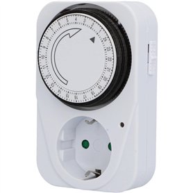 UNITEC Minuterie journalière mécanique intérieure IP20 analogique Blanc 15 Minutes d'intervalle réglable