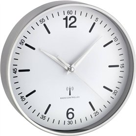 TFA Horloge Murale Radio-Pilotée en Aluminium