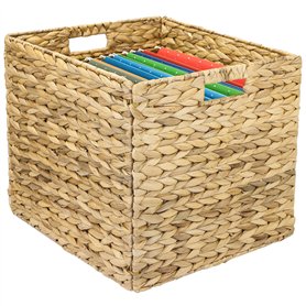 HMF Kallax Panier de rangement tressé en jacinthe d'eau pour dossiers suspendus DIN A4 33 x 38 x 32 cm