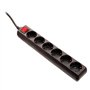 Schwabe 11672 Rallonge multiprise 6 prises Intérieur / IP20 Câble noir 5m H05VVF 3G1