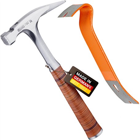 PICARD Marteau de couvreur n° 790 ½ + Mini BlackGiant® + autocollant - Poids total : 800 g - Surface rugueuse - Support magnétiq