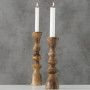 Boltze Casconda 2008576 Lot de 2 bougeoirs en Bois Style bohème