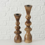 Boltze Casconda 2008576 Lot de 2 bougeoirs en Bois Style bohème