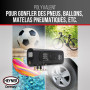 HEYNER® Compresseur de batterie, pompe à vélo électrique, batterie externe 6000 mAh et éclairage de secours, 10 bar 12 V