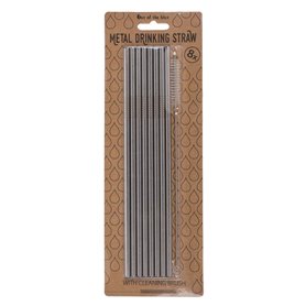 Paille en métal avec brosse de ramonage