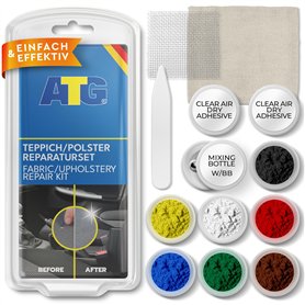 ATG® Kit Réparation Siège Auto Tissu Multicolore 13 Pièces | Répare Brûlures