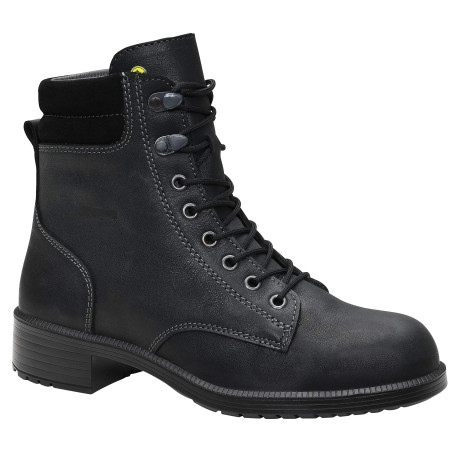 ELTEN NIKOLA Black Mid ESD S2 Chaussures de sécurité pour femme en cuir avec embout en acier léger et élégant Noir Pointure 39