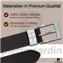 Pierre Cardin Ceinture en Cuir Pleine Fleur pour Hommes XL avec Boucle Métallique, Marron Foncé, Taille 130