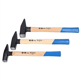 SW-Stahl 50930L Lot de 3 marteaux de serrurier avec Protection du Manche I Marteau à Outils en Bois d'hickory I Marteau avec Poi
