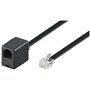 Wentronic Rallonge modulaire 6 broches Fiche RJ12 vers prise RJ12 6m Noir (Import Allemagne)