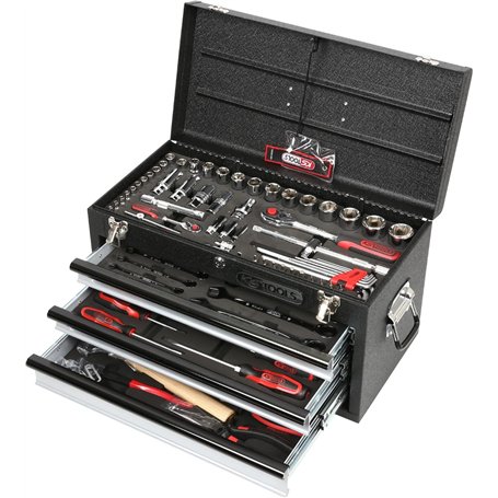 KS Tools 918.0100 Coffre à outils BLACKplus équipé - 3 tiroirs et plateau - 100 pcs